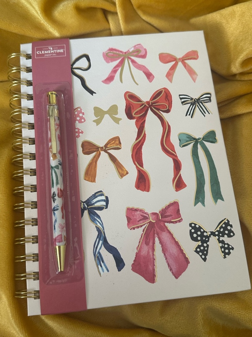 Multi-color Bow Notebook & Pen Set